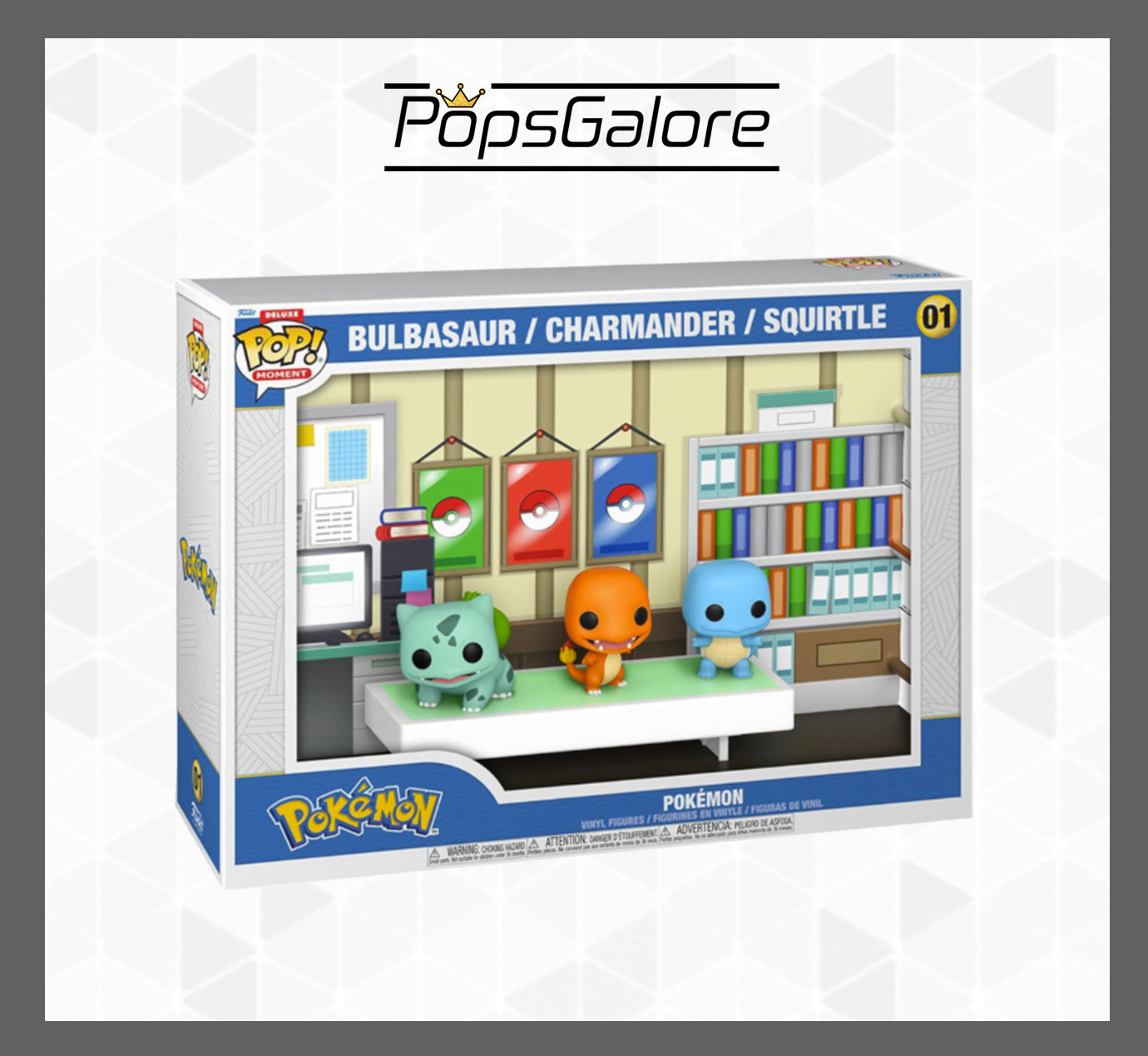 Pokemon - Starter Pokemon Bulbasaur, Charmander & Squirtle Pop! Moment Vinyl Figurine