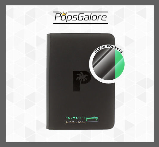 Top Loader "Clear Pockets" 9 Pocket Page Zip BLACK Binder Collectors Series - POG